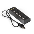 USB-Хаб концентратор 4-в-1 ExeGate DUB-42SW кабель-адаптер USB2.0 -- 4xUSB2.0, кнопки включения/отключения для каждого порта, Plug&Play, черный EX293977RUS