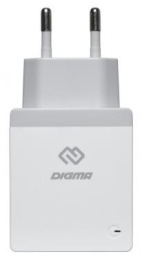 Сетевое зарядное устройство Digma DGWC-2U-3A-WG, 2xUSB-A, 15.5Вт, 3.1A, белый