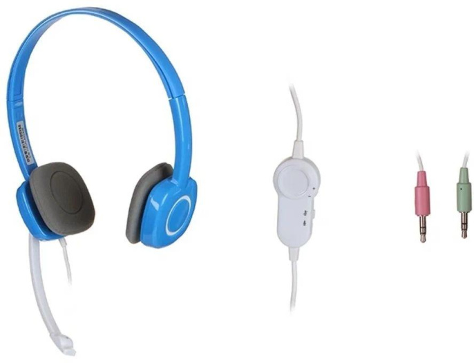Наушники с микрофоном Logitech H150 синий/белый 1.8м накладные оголовье 981-000454