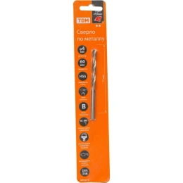 Сверло по металлу TDM ELECTRIC 4 мм,HSS, класс точн. В, 118⁰, блистер 1 шта, серия Рубин SQ1090-0105