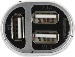Автомобильное зарядное устройство HAMA H-173603,  3xUSB-A,  5Вт, 2.1A, черный [00173603]