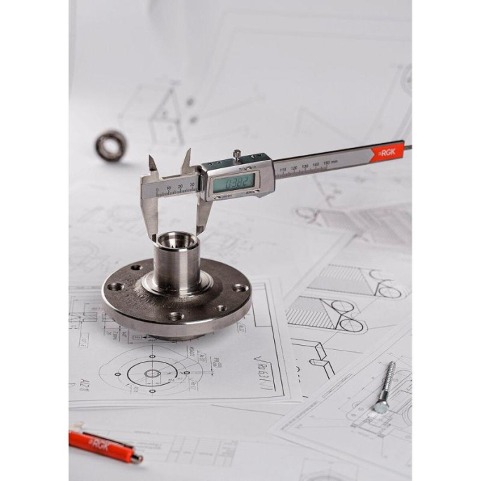 Штангенциркуль электронный RGK SC-150 серый пластиковый футляр 779487
