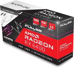 Видеокарта Sapphire PCI-E 4.0 11315-01-20G RX 6400 GAMING AMD Radeon RX 6400 4Gb 64bit GDDR6 2039/16000 HDMIx1 DPx1 HDCP Ret