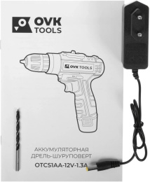 Дрель-шуруповерт Ovk Tools OTCS1AA-12V-1.3A аккум. патрон:быстрозажимной