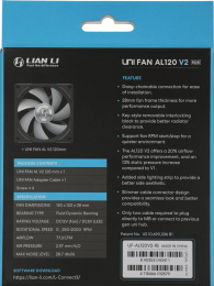 Вентилятор для корпуса Lian-Li Uni Fan ALV2 120 V2 ARGB 120х120x28 черный 4-pin 28.7дБ G99.12ALV21B.00 Ret