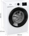 Стиральная машина Gorenje WPNEI94A1SWIFI/C, с фронтальной загрузкой, 9кг, 1400об/мин, с паром, инверторная