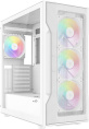 Корпус SAMA S40 White (S40-WHAPA4X1-GL) (материал: сталь SPCC, окно: закалённое стекло, 1xUSB-C, 2xUSB3.0, Audio, без БП, 3x3.5” и 3x2.5”/3.5″, 7 слотов расширения, ATX, длина видеокарты: 415 мм, высота кулера: 164 мм, воздушное охлаждение: сверху 3х120мм