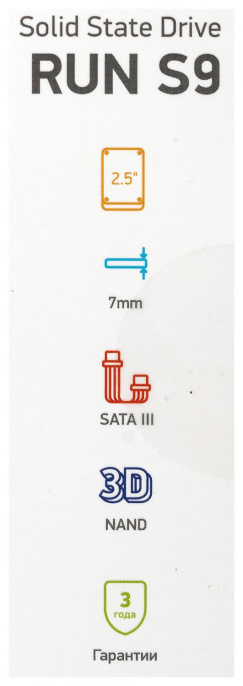 SSD накопитель Digma Run S9 DGSR2512GS93T 512ГБ, 2.5", SATA III,  SATA,  rtl