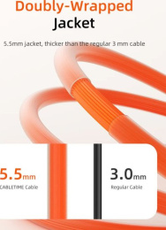 Кабель USB-C CABLETIME CU05H (CT-CM240-ZSB1) 1 м, 480 Мбит/с, 240 Вт, PD 3.1 и QC 4.0., синий,  для быстрого заряда смартфонов и ноутбуков