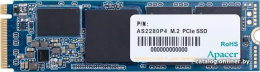 Накопитель SSD Apacer AS2280P4 256GB Bulk AP256GAS2280P4 M.2, PCI-E 3.0 x4, 3D TLC, скорость чтения/записи: 2100/1300Mb/s
