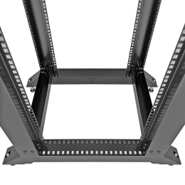 Стойка ExeGate EOR2-24U.1000.BLACK (открытая телекоммуникационная 19", 24U, двухрамная, усиленная, с роликовыми опорами, раздвижная, В1255хШ600х Г(550-790) мм, цвет черный RAL 9004) EX301162RUS