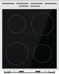 Электрическая плита Gorenje GEC5C61WG, стеклокерамика, без крышки, белый