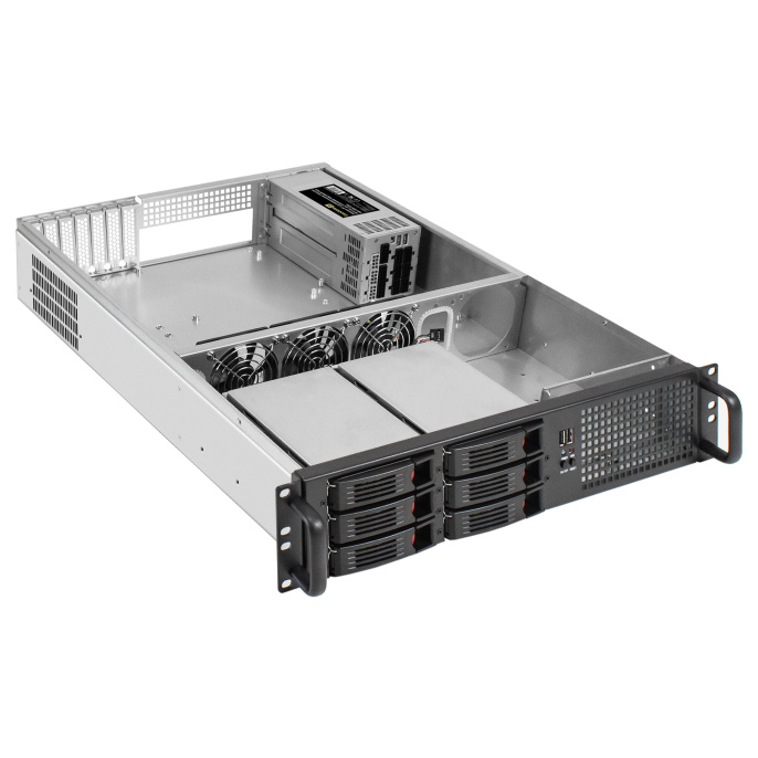 Серверная платформа ExeGate Pro 2U660-HS06 <RM 19", высота 2U, глубина 660, Redundant БП 2x550W, 6xHotSwap, USB> EX294283RUS