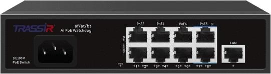 Коммутатор Trassir TR-NS1109-120-8PoE, неуправляемый