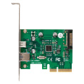 Контроллер ExeGate EXE-320-1A1C 10Gbps (PCI-E x4 v3.0, USB3.2 Gen2 1xType-A + 1xType-C ext., SuperSpeed+ скорость до 10 Гбит/с, разъем доп.питания, ASMedia Chipset ASM1142) EX298302RUS