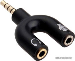 ORIENT Аудио адаптер для гарнитуры наушники с микрофоном C775 2 x jack 3.5 mm - jack 3.5 mm 4-pole , черный