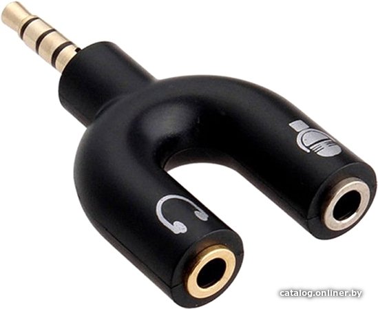 ORIENT Аудио адаптер для гарнитуры наушники с микрофоном C775 2 x jack 3.5 mm - jack 3.5 mm 4-pole , черный