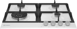 Газовая варочная панель Indesit THPM 642 WS/WH/I, 4 конфорки, металл, белый
