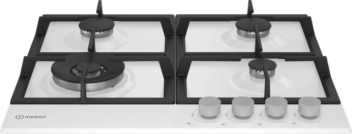 Газовая варочная панель Indesit THPM 642 WS/WH/I, 4 конфорки, металл, белый
