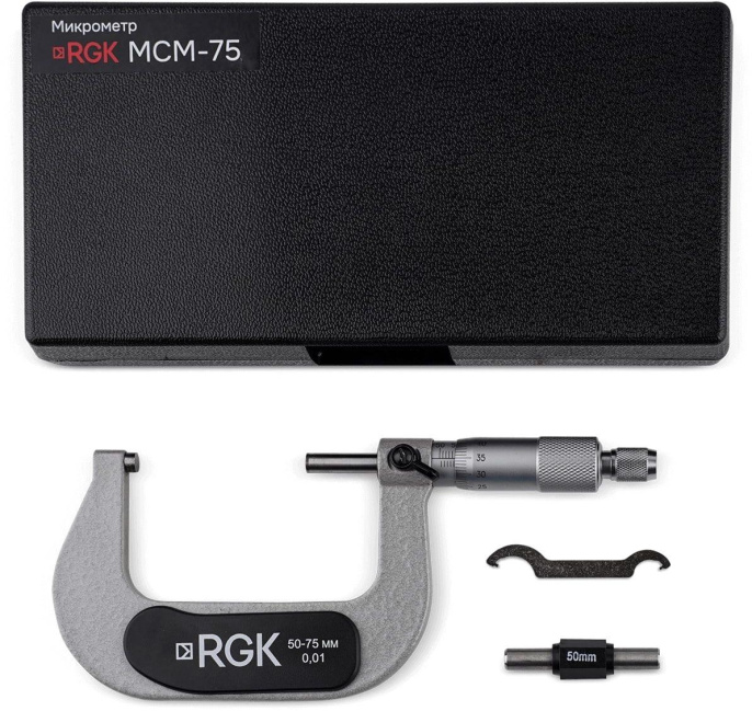 Микрометр RGK MCM-75,  50-75 мм,  разм.шага:0.01мм [756983]