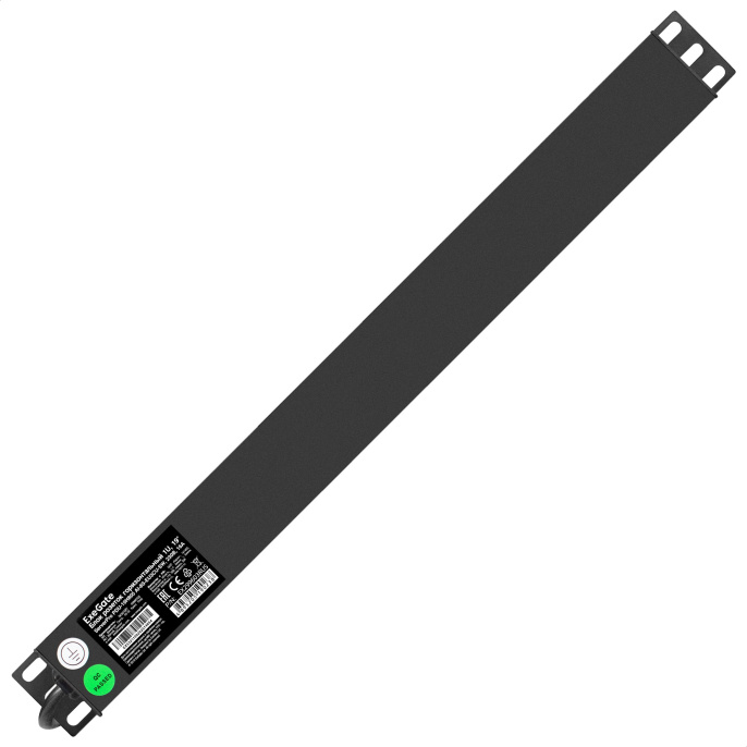 Блок розеток с сетевым фильтром Surge Protect и выключателем с подсветкой ExeGate ServerPro PDU-19H805 Al-8S-EU3CU-SW-SPD1 19", 1U, Алюминий, 8*EU/Тип F Schuko , Евровилка EU/Тип F Schuko VDE-250V-16A-3*1.5mm2, медь, 3 метра, выкл. с подсветкой, SPD1,