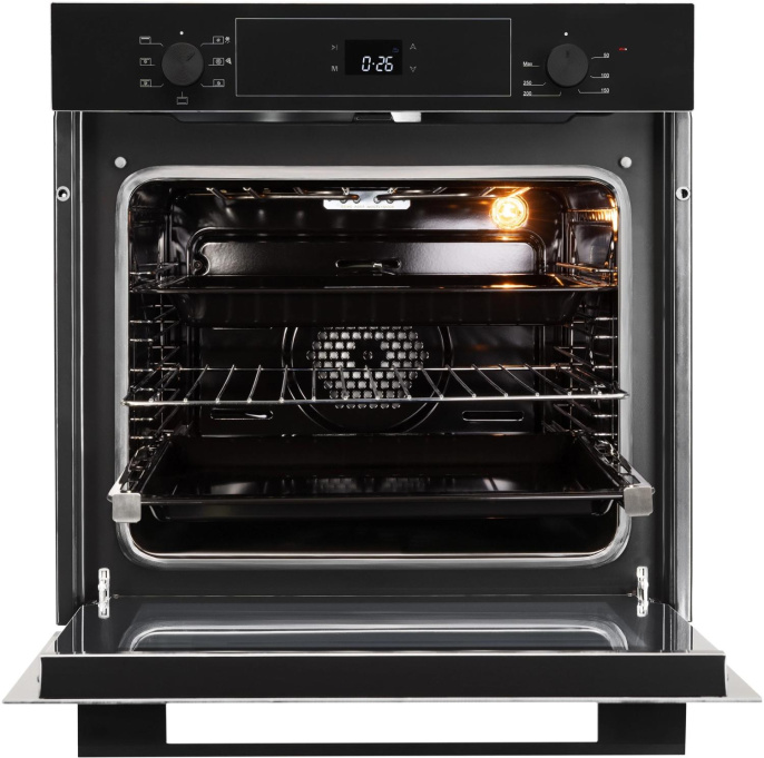 Духовой шкаф электрический ZIGMUND & SHTAIN E 158 B, 72л, дверца с 3 стеклами, черный