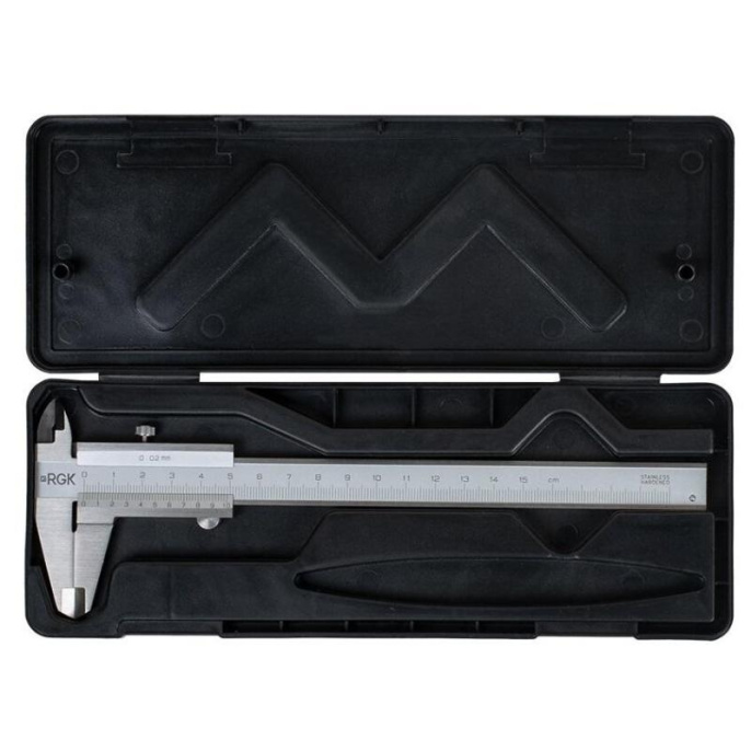 Штангенциркуль нониусный RGK SCM-150 серый пластиковый футляр 755788