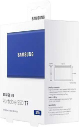 Внешний накопитель Samsung T7 2TB MU-PC2T0H/WW (синий) USB-C, запись - 1000МБ/с, чтение - 1050МБ/с