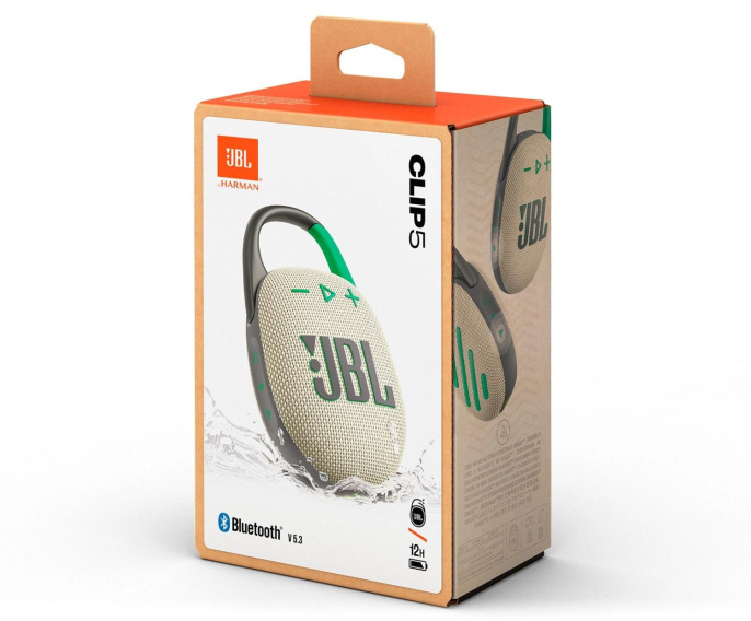 Колонка порт. JBL Clip 5 песочный 7W 1.0 BT 10м 1400mAh (26528666)