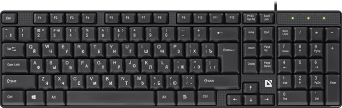 Клавиатура проводная DEFENDER Accent Акцент SB-720 черный USB, 102 клавиши, водостойкая 45720