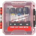 Насадки магнитные торцевые SHOCKWAVE 1/4"HEX, набор 4 шт, 7/8/10/13 мм GEN II Milwaukee 4932492445