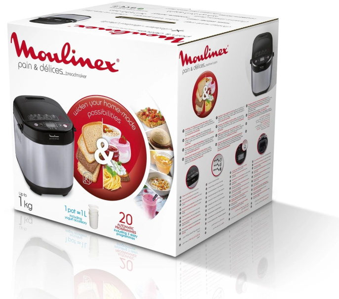 Хлебопечь Moulinex Pain & Delices OW240E30 650Вт серебристый/черный 7211002289