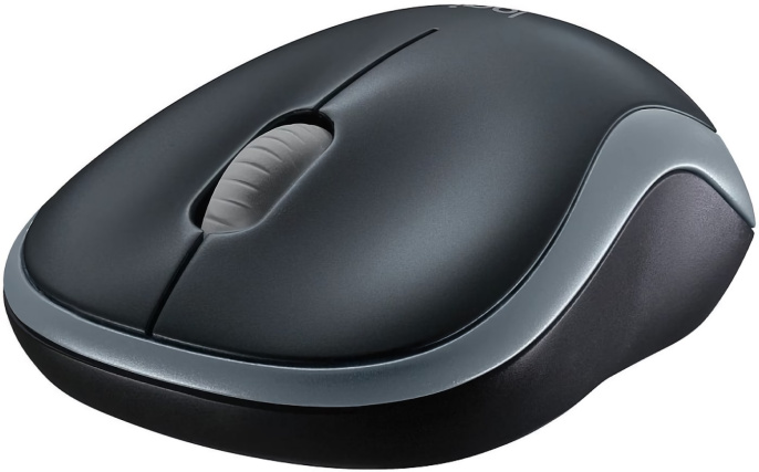 Мышь беспроводная Logitech M185, радио, оптическая, USB, 1000dpi, черный и серый [910-002252]