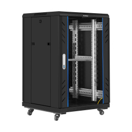 Шкаф телекоммуникационный 19" напольный 18U ExeGate EC-FS-18U.600.600.G.BLACK 19”, 18U, 600x600x987mm ШхГхВ , передняя дверь закаленное стекло, задняя перфорированная дверь, EX301398RUS