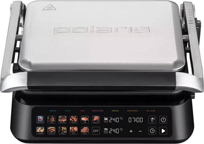 Электрогриль Polaris PGP 3018 2000Вт серебристый/черный (027283)