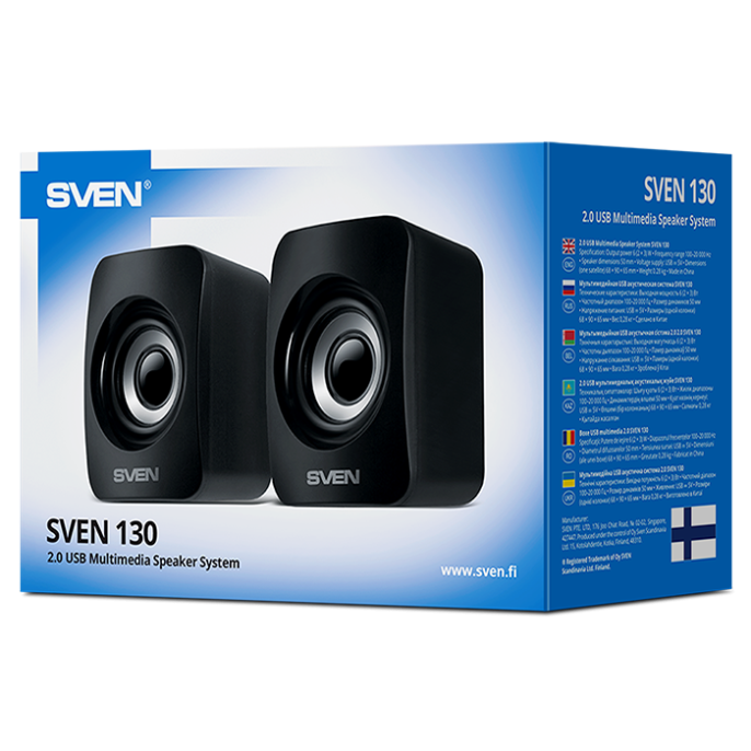 Колонки Sven 130,  2.0,  черный [sv-020224]