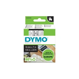Картридж с лентой Dymo S0720780 6 мм, 7 м, пластик, черный на белой ленте DYMO43613