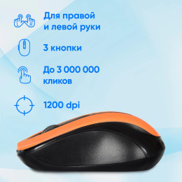 OKLICK Мышь Оклик 675MW черный/оранжевый оптическая 1200dpi беспров. USB для ноутбука 3but 1025920