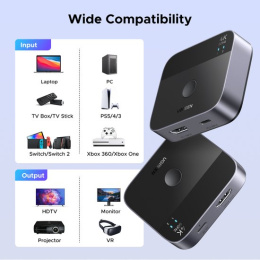 Переключатель UGREEN AW503 55452 USB-C+HDMI Switch 2 In 1 Out Up to 4K@60Hz. Цвет: черный (55452_)