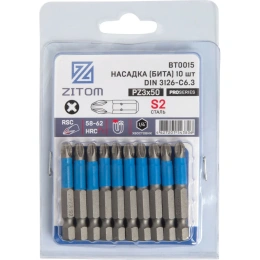 Биты (10 шт; PZ3; 50 мм; S2) ZITOM bt00015