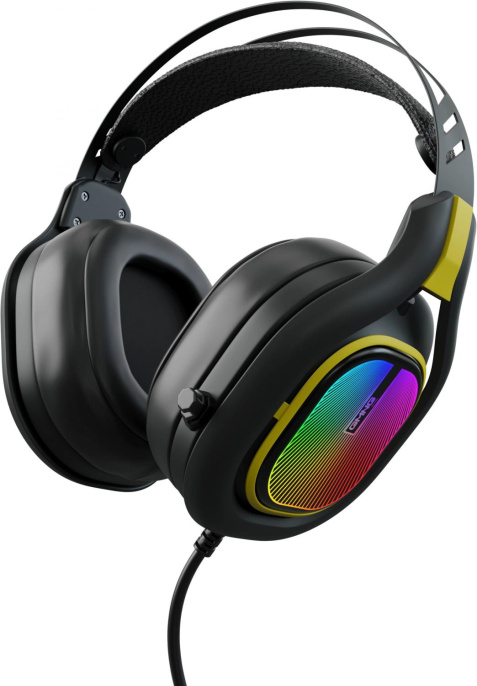 Гарнитура игровая GMNG HS-L630G,  для компьютера, мониторные,  проводные, черный  / желтый [1533561]