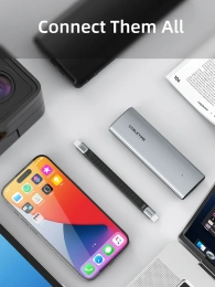 Плоский кабель USB4 CABLETIME CU45B (CT-FU4-AG) 0.15 м, черный 40Гбит/с, 8K/60 Гц, 240Вт