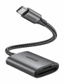 Кардридер UGREEN CM401 80888 USB-C to SD/TF Memory Card Reader Alu Case. Цвет: серый