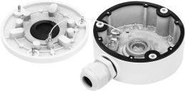Hikvision DS-1280ZJ-XS Монтажная коробка, белая, алюминий, Ф100x43.2x129мм