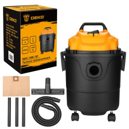 Строительный пылесос Deko DKVC-1400-15P 1400Вт уборка: сухая черный