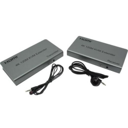 ORIENT VE051, HDMI KVM extender, HDMI+USB+Audio удлинитель до 120 м по витой паре Cat5e/6, HDMI 1.4, 4K@30Hz/1080p@60Hz, HDCP, передача ИК сигнала управления, пит. от вн.БП 5В/1А, метал.корп. 31068