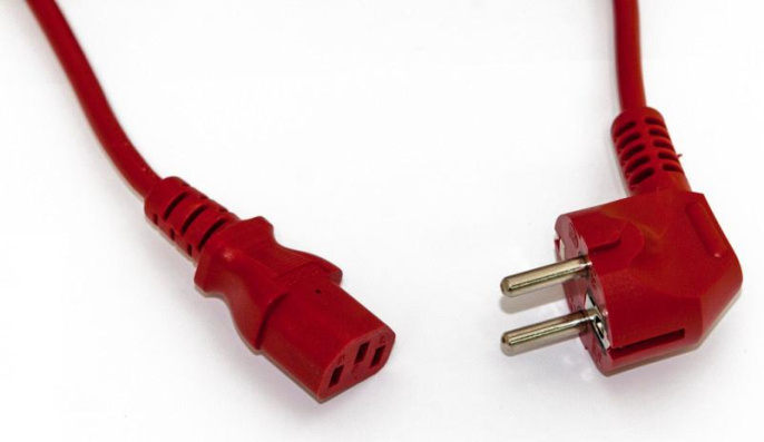 Кабель питания для компьютера Hyperline PWC-IEC13-SHM-1.8-RD Schuko - IEC 320 C13 1.8 метра