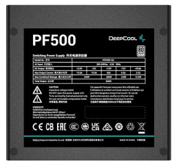 Блок питания Deepcool PF500 80+ ATX 2.4 500W, PWM 120mm fan, 80 PLUS, Active PFC RET R-PF500D-HA0B-WDEU