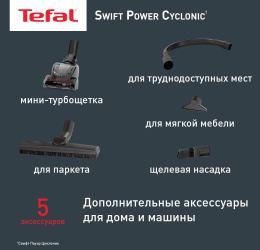 Пылесос Tefal TW2971EA, 2100Вт, синий/черный [7211005024]