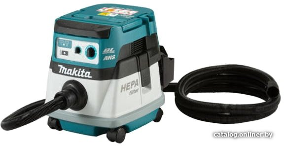 Пылесос Makita DVC867LZX4 (строительный, аккумулятор, регулировка мощности, сухая уборка, объем пылесборника: 8 л, мощность всасывания: 138.028 Вт /9.8 кПа, фильтр тонкой очистки)
